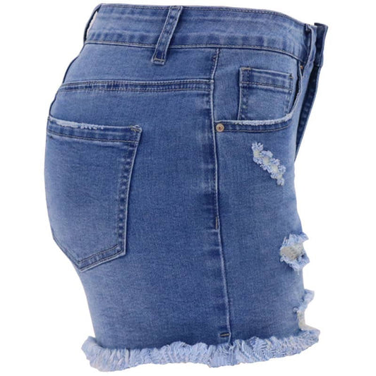 Classic Ripped Denim Shorts