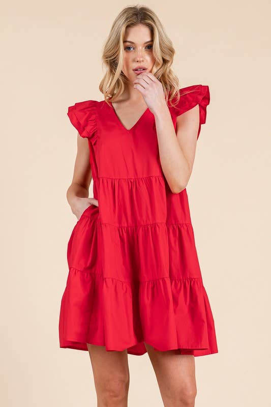 Red Hot Tiered Dress