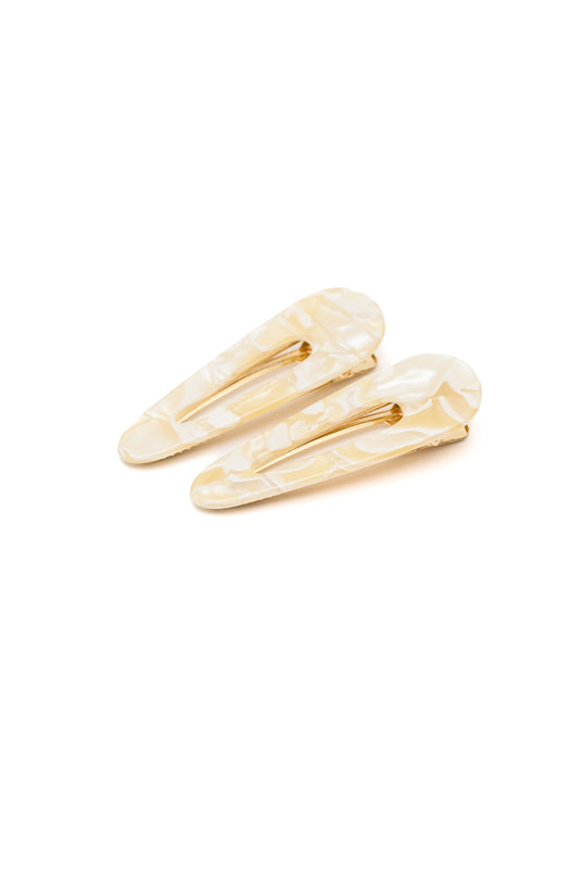 2 Pack Hair Clip in Gold Shell