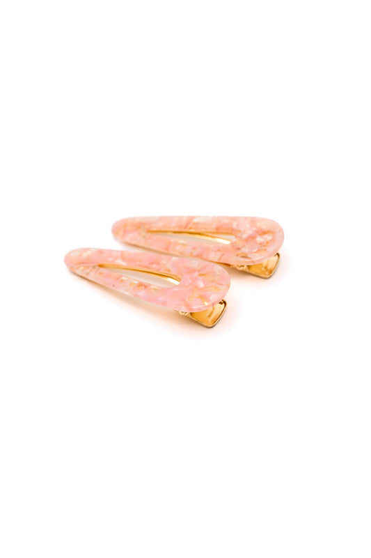 2 Pack Hair Clip in Pink Shell