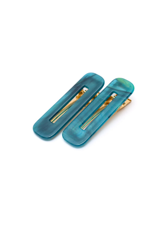 2 Pack Hair Clip in Sea Blue