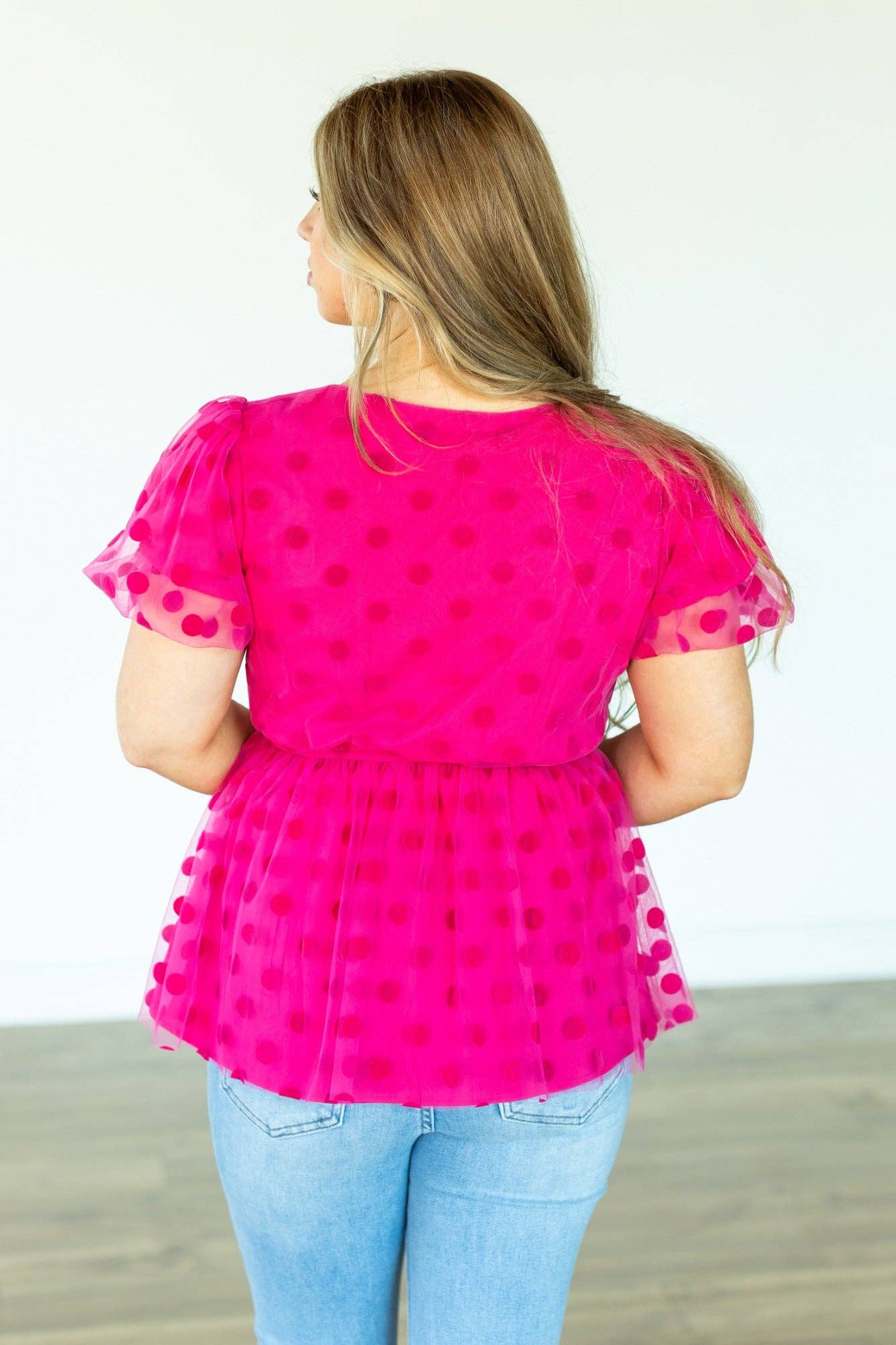 Polka Dot Peplum Top