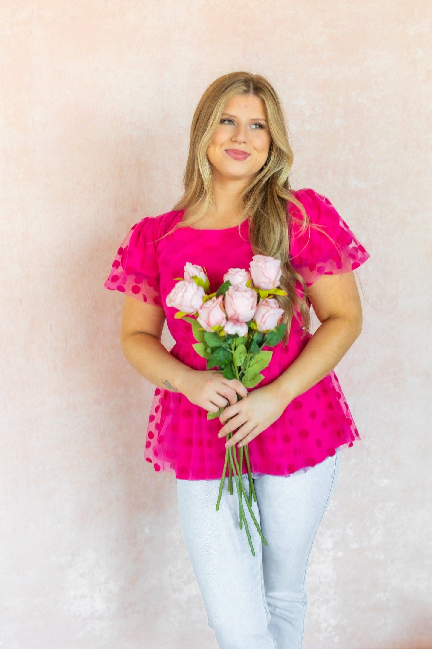 Polka Dot Peplum Top