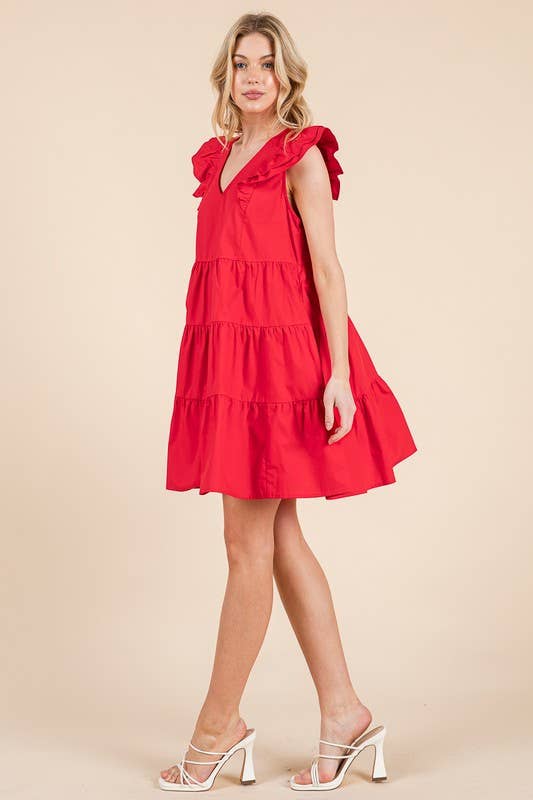 Red Hot Tiered Dress