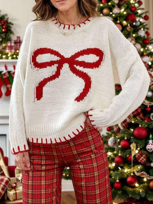 Wrapped in a Bow Sweater - White