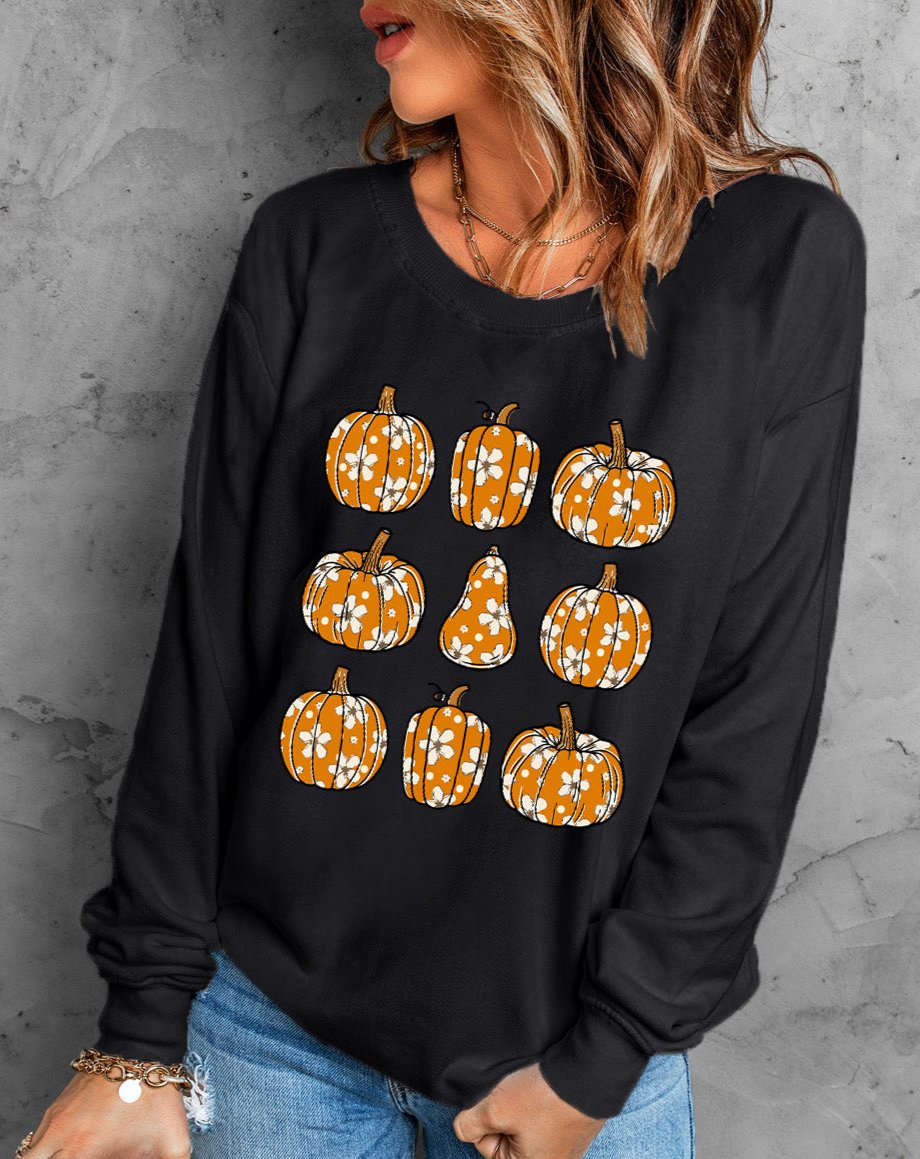 Floral Pumpkin Sweatshirt