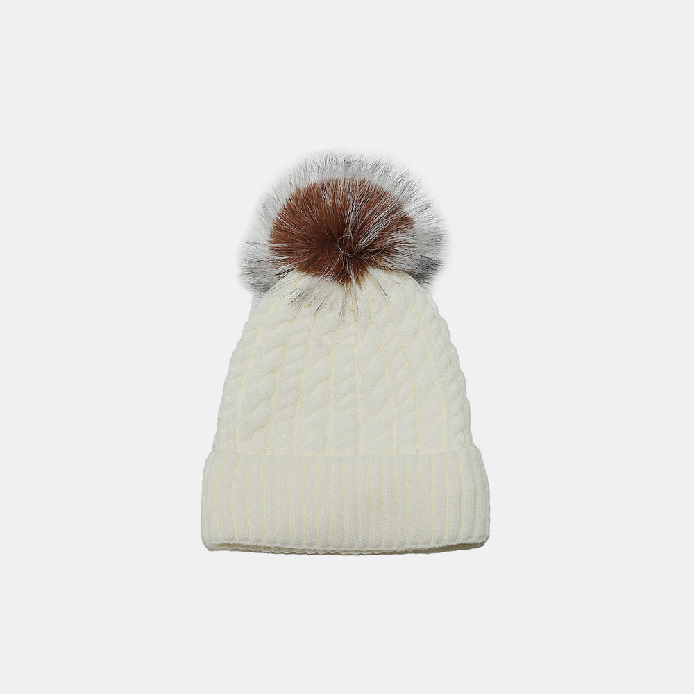 Cable Knit Pom Pom Beanie