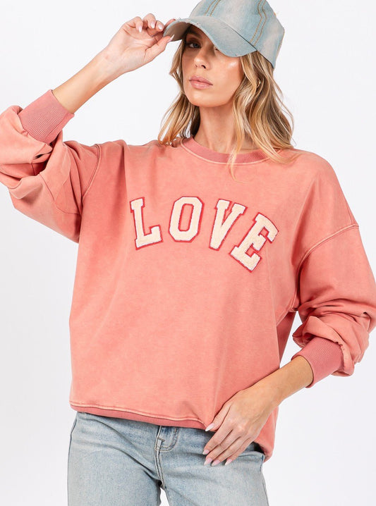 LOVE Sweatshirt in Pink/Orange