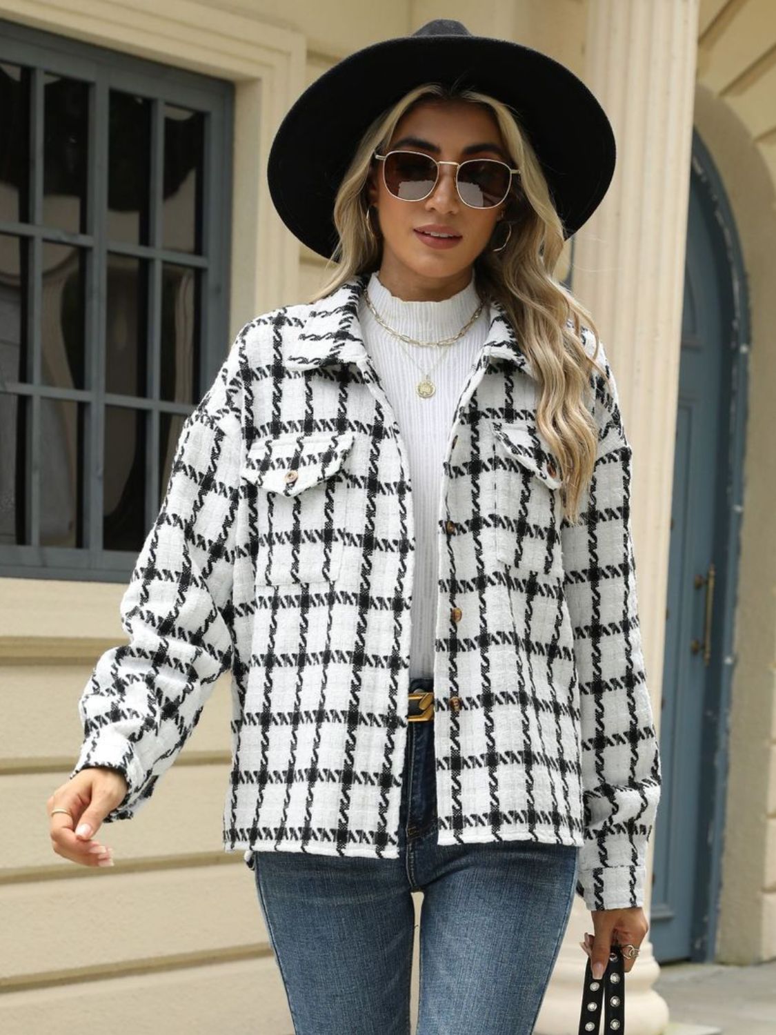 Plaid Collared Jacket