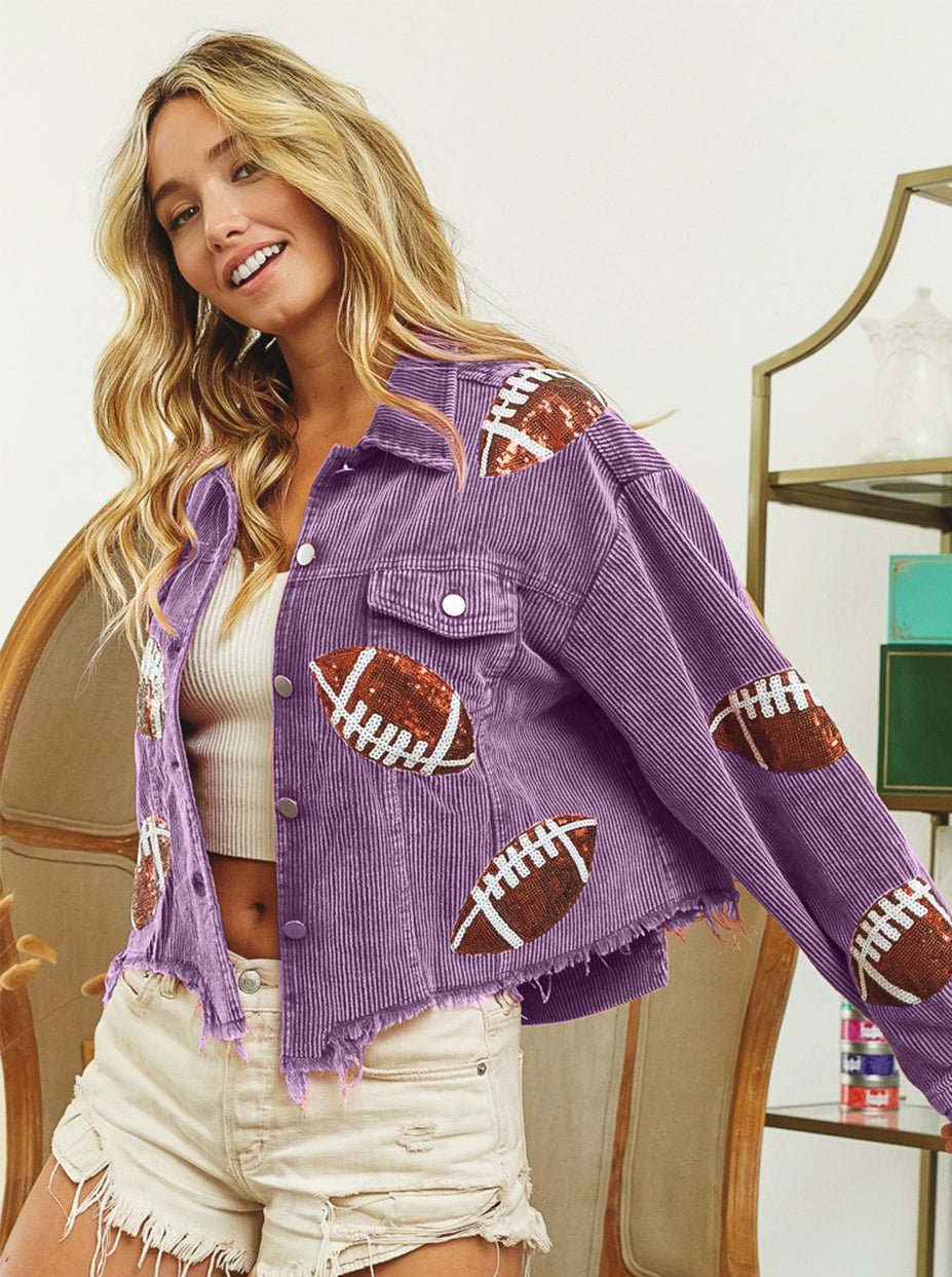 Sequin Football Corduroy Jacket