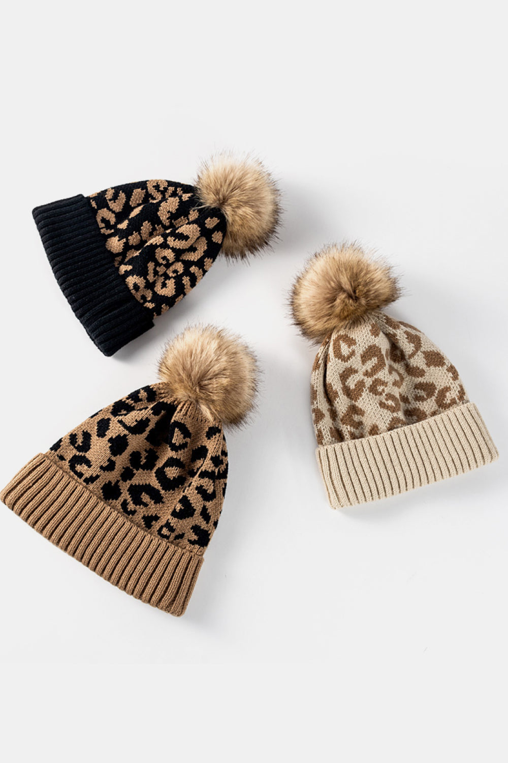 Leopard Pom Pom Beanie