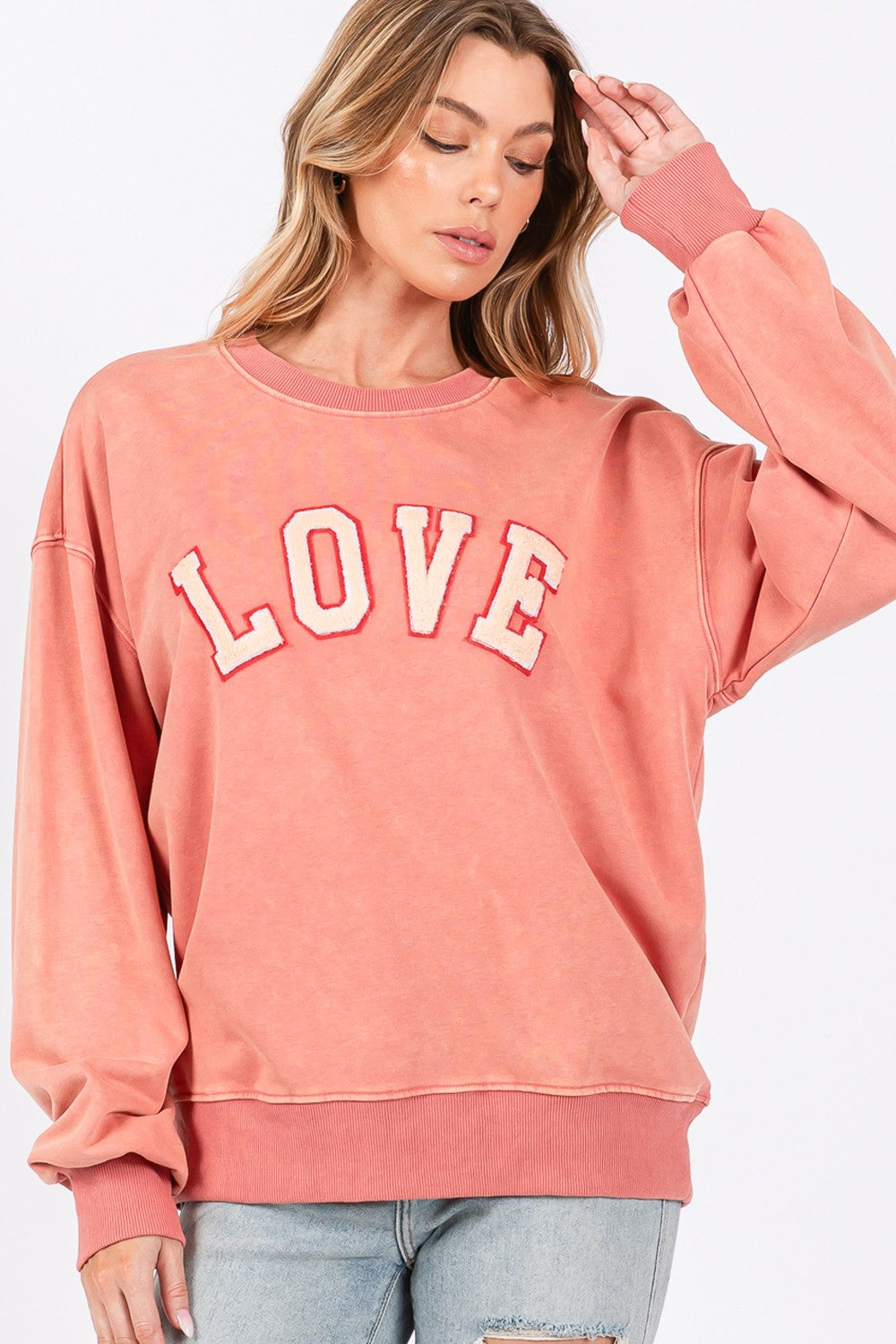 LOVE Sweatshirt in Pink/Orange