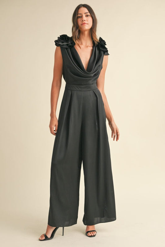 Deep Cowl Neck Jumpsuit