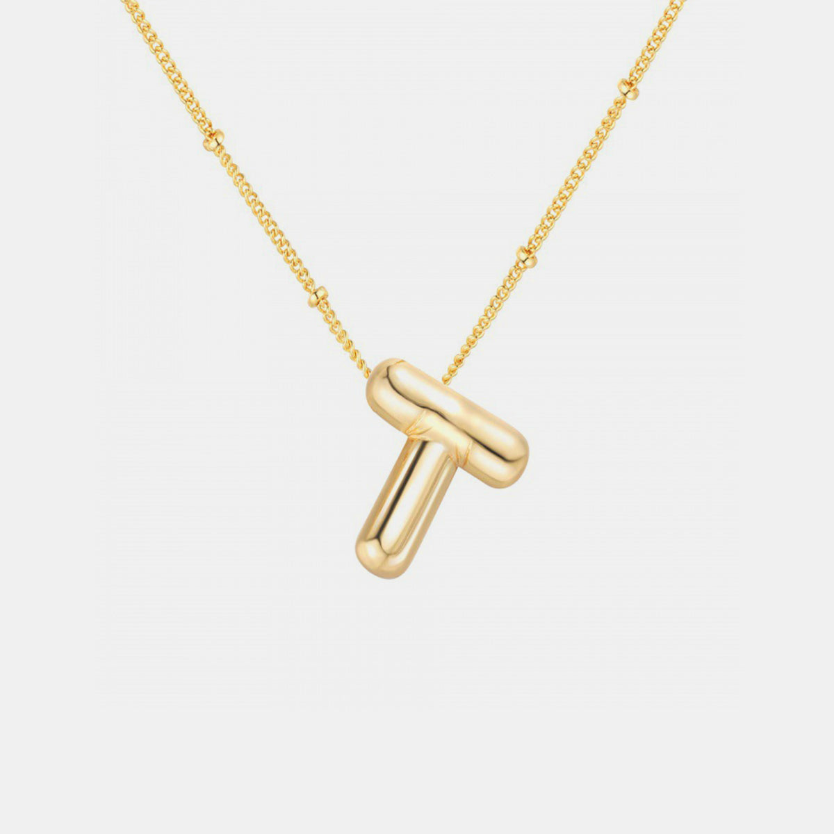 Bubble Initial Necklace: T - Z