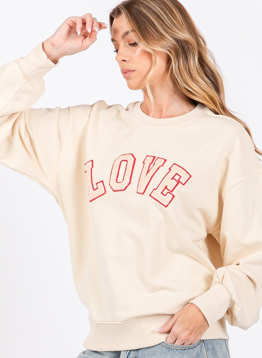 LOVE Sweatshirt in Cream