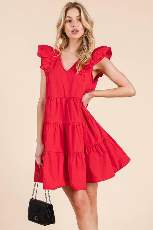 Red Hot Tiered Dress