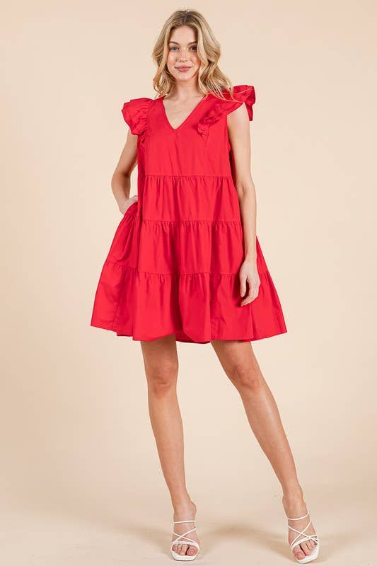 Red Hot Tiered Dress