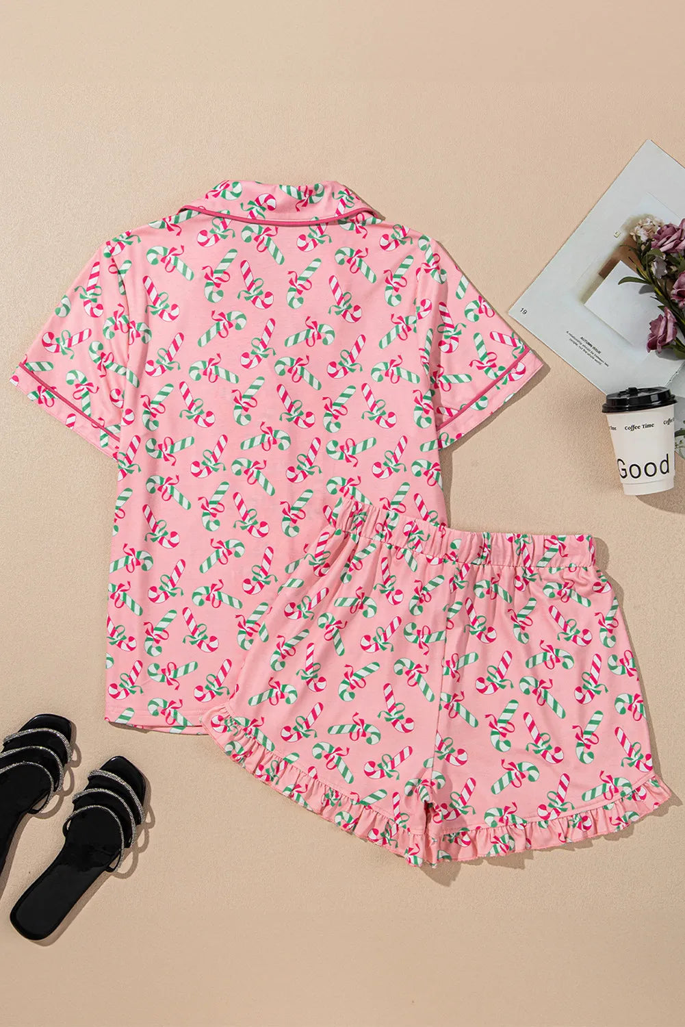 Candy Cane Dreams Top and Shorts Lounge Set