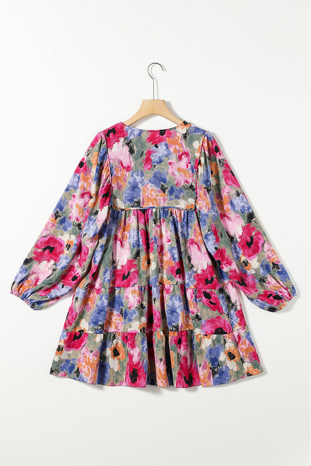 Floral Tie Neck Shift Dress