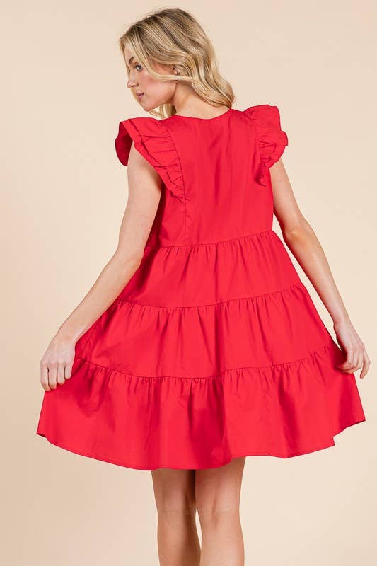 Red Hot Tiered Dress