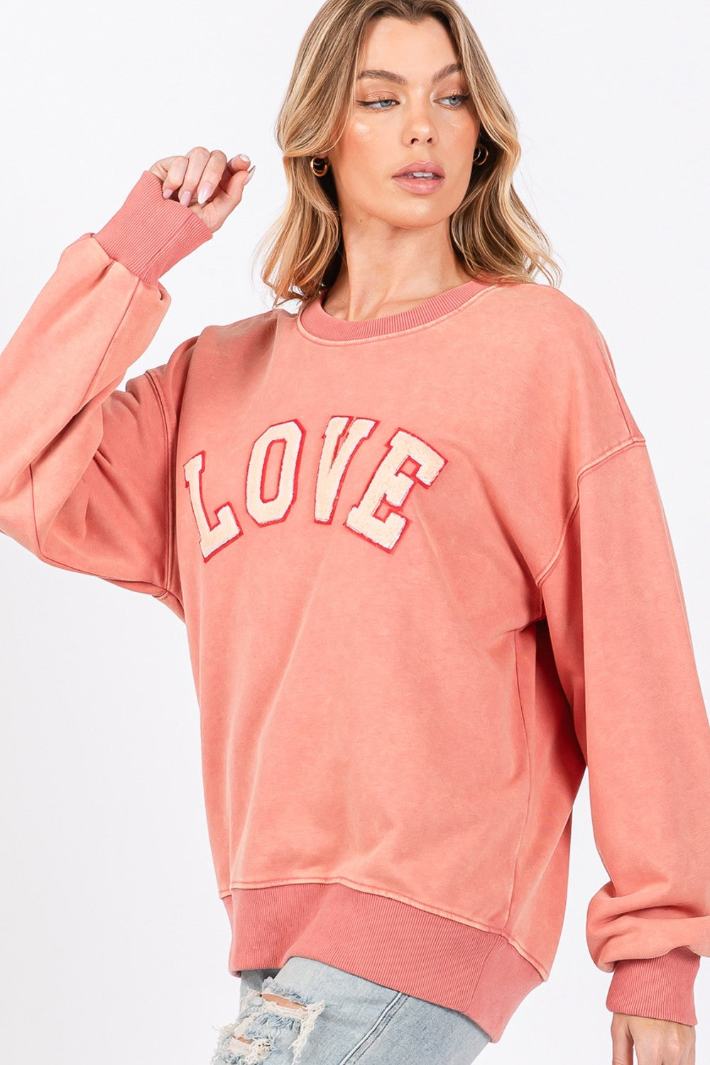 LOVE Sweatshirt in Pink/Orange