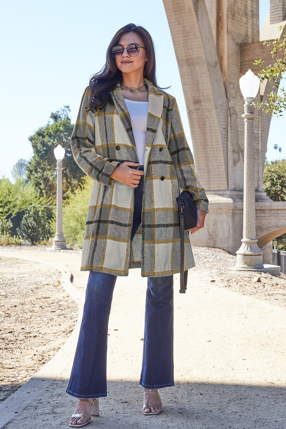 Plaid Button Up Coat