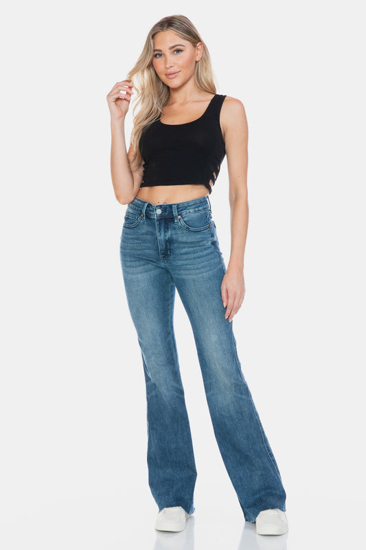 High Rise Flare Jeans in Medium Wash