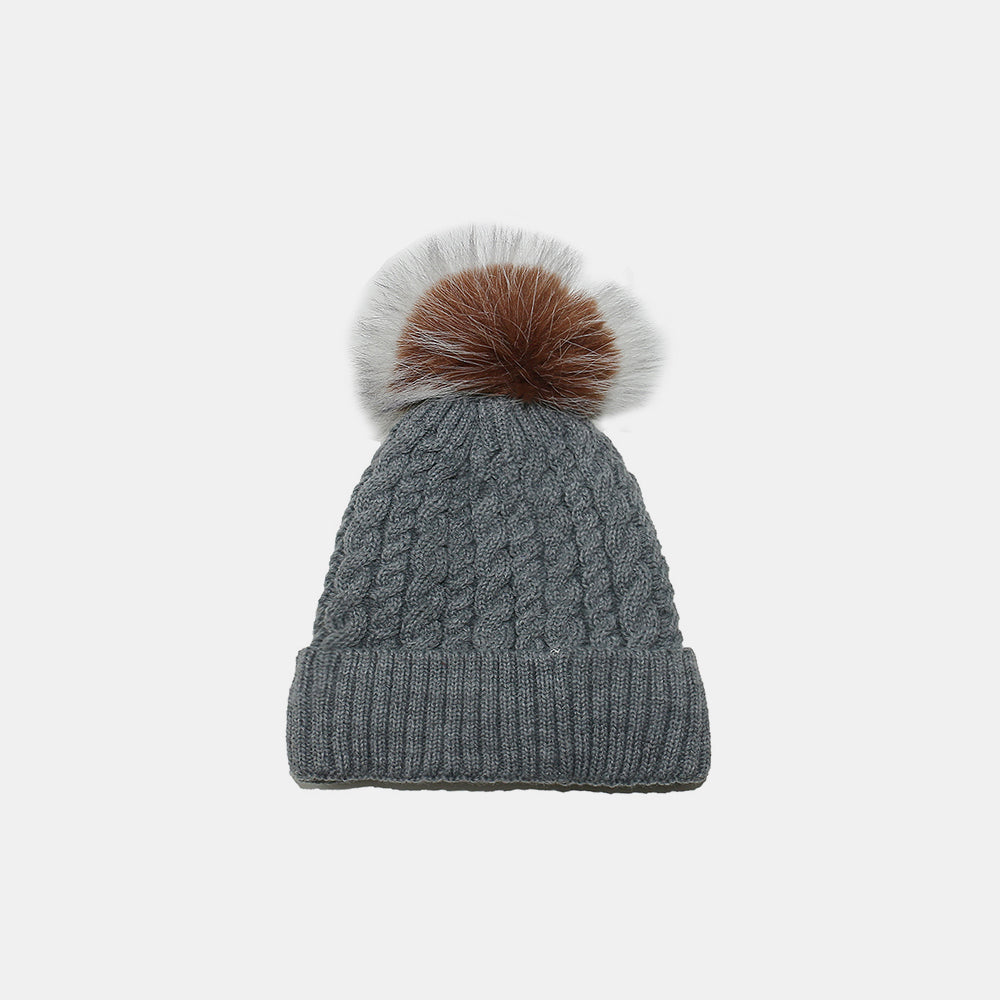 Cable Knit Pom Pom Beanie