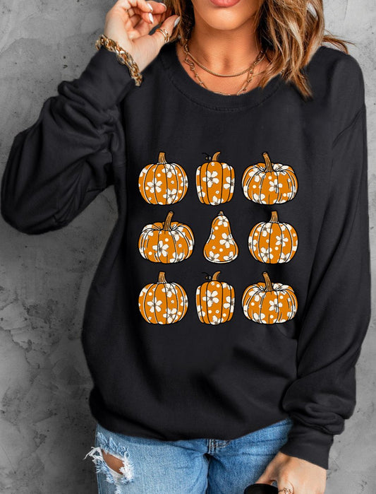 Floral Pumpkin Sweatshirt