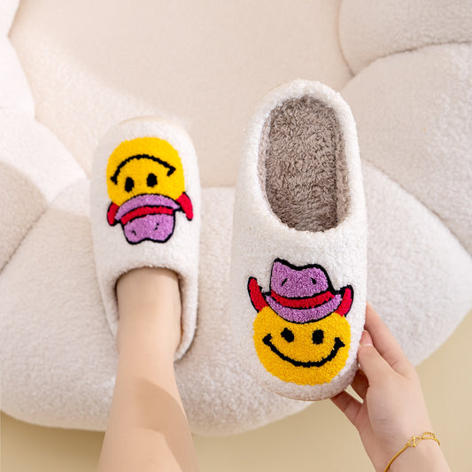 Cowgirl Smiley Face Slippers