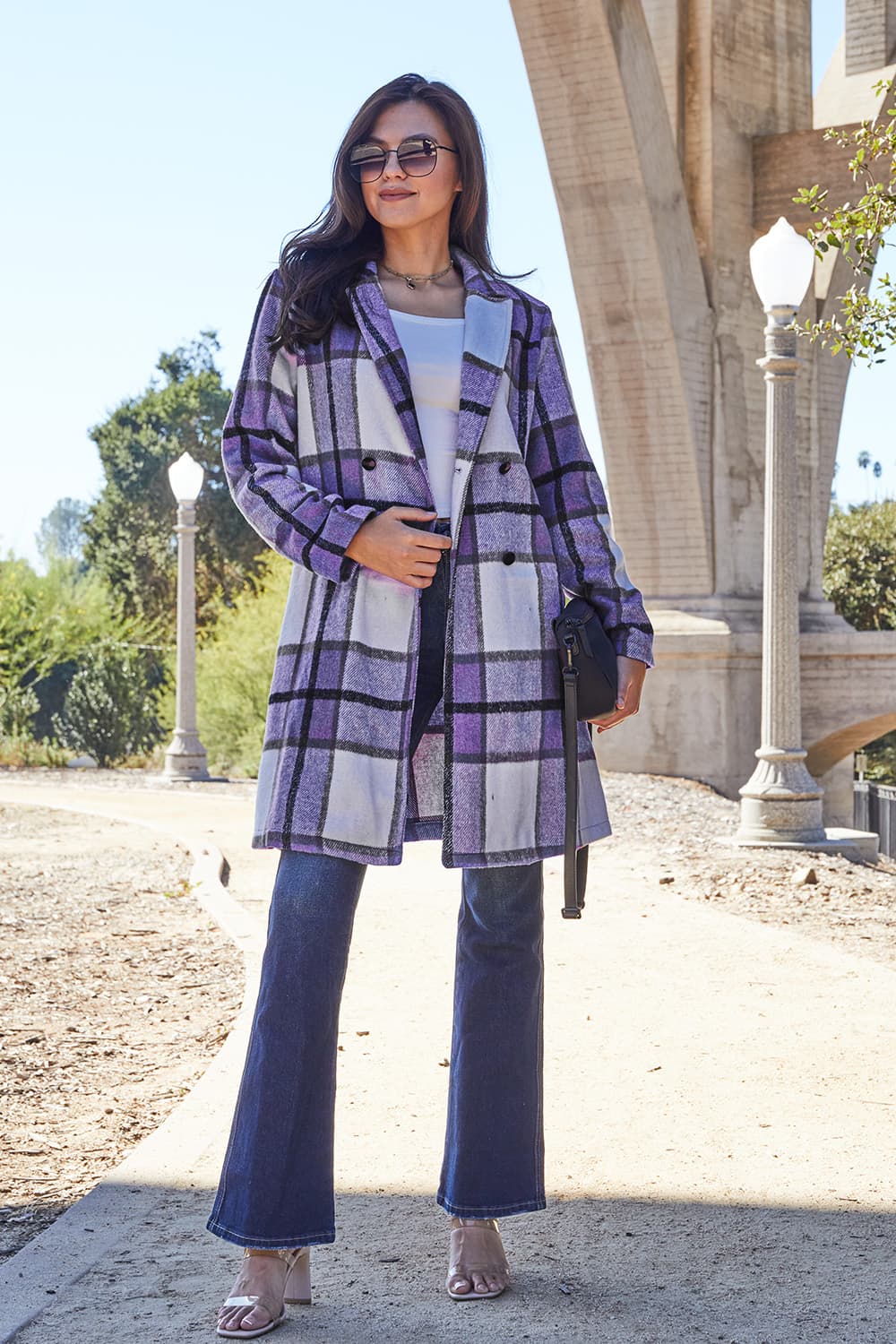 Plaid Button Up Coat