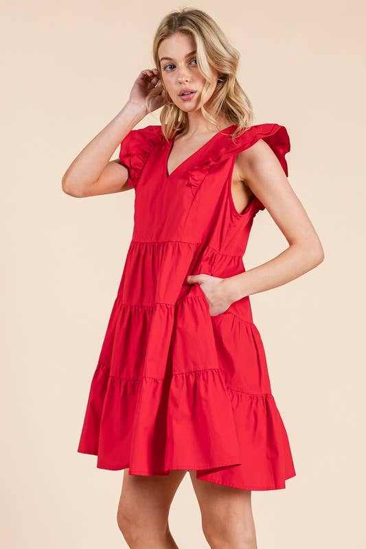 Red Hot Tiered Dress