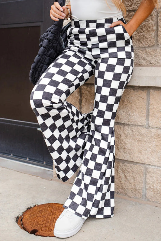 Checkered Flare Pants