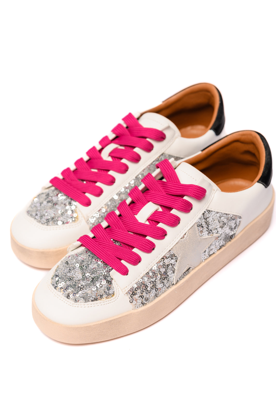 Silver Sequin Sneakers