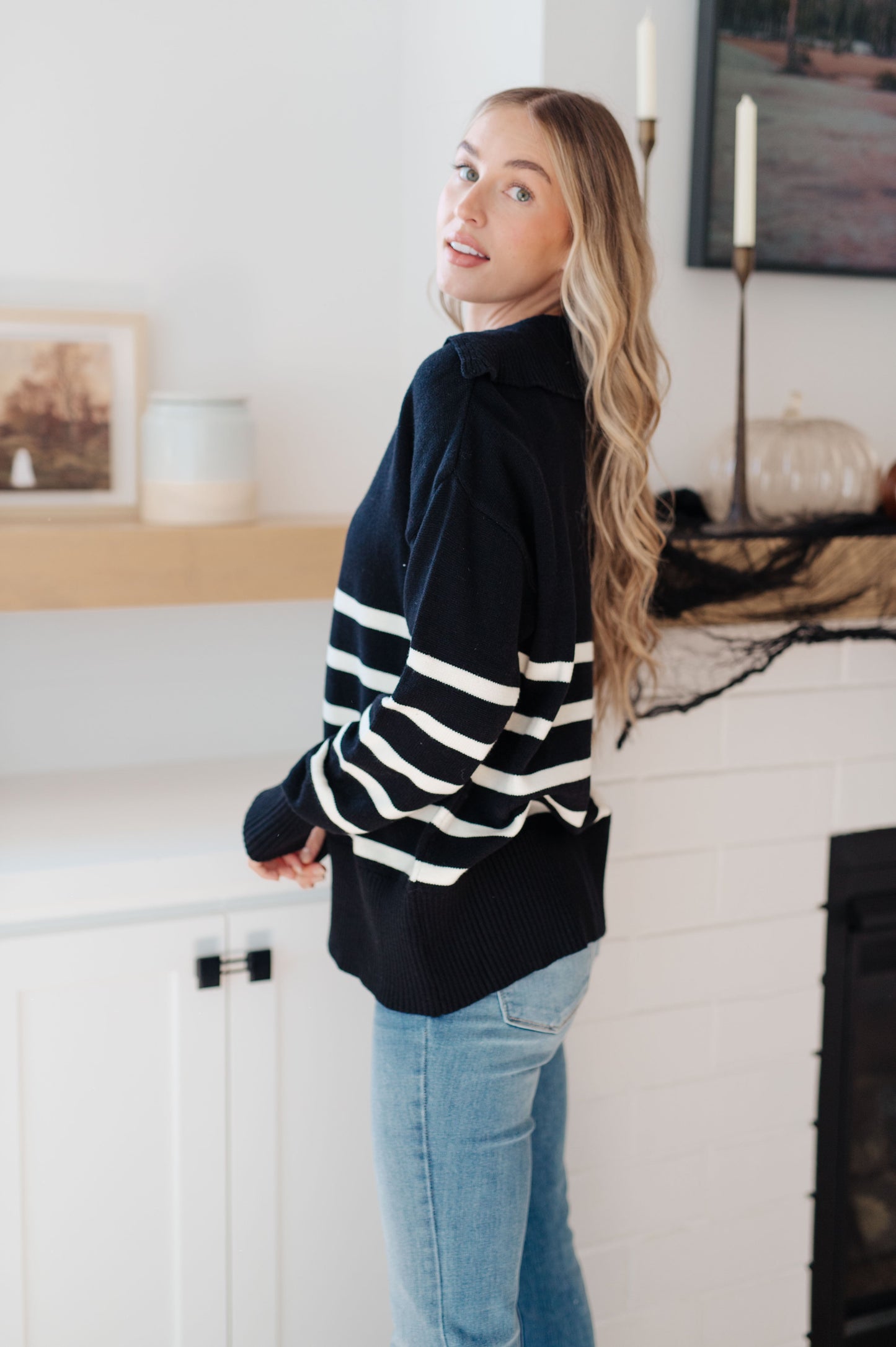 Navy Striped Sweater