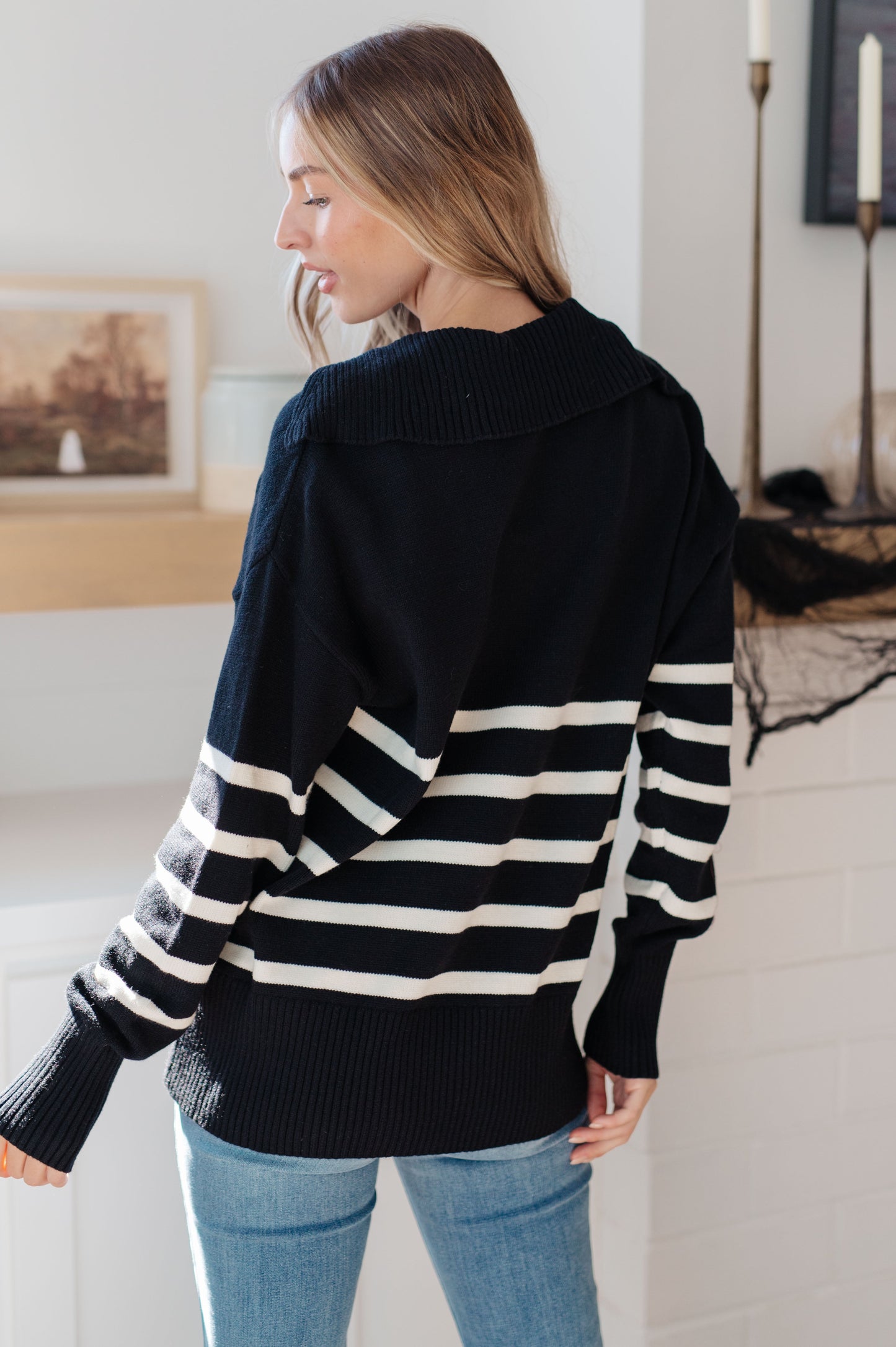 Navy Striped Sweater