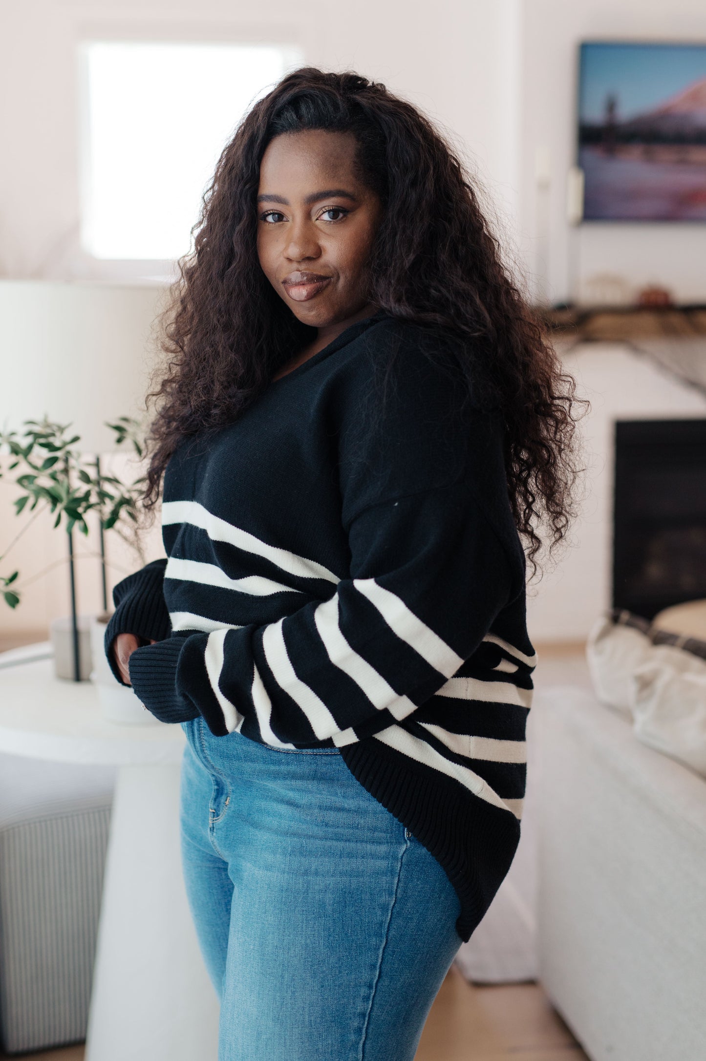 Navy Striped Sweater