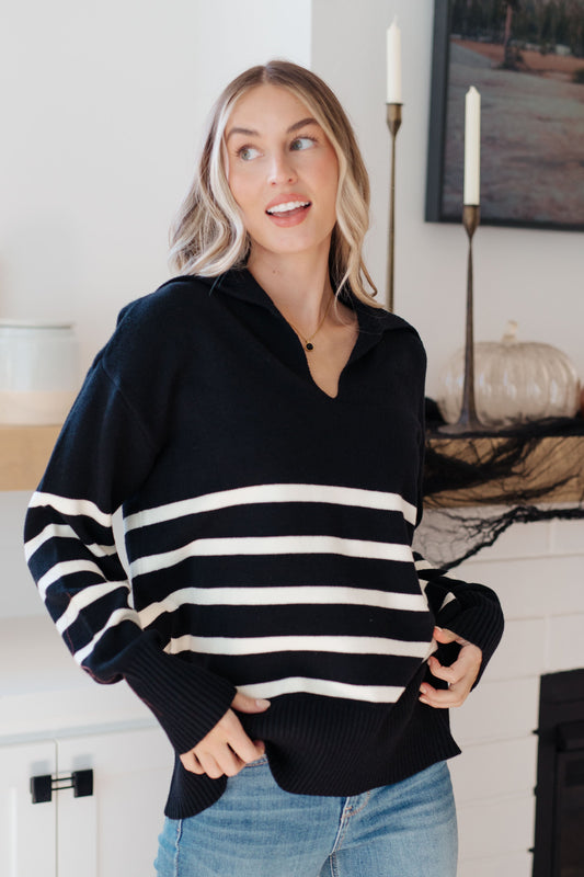 Navy Striped Sweater