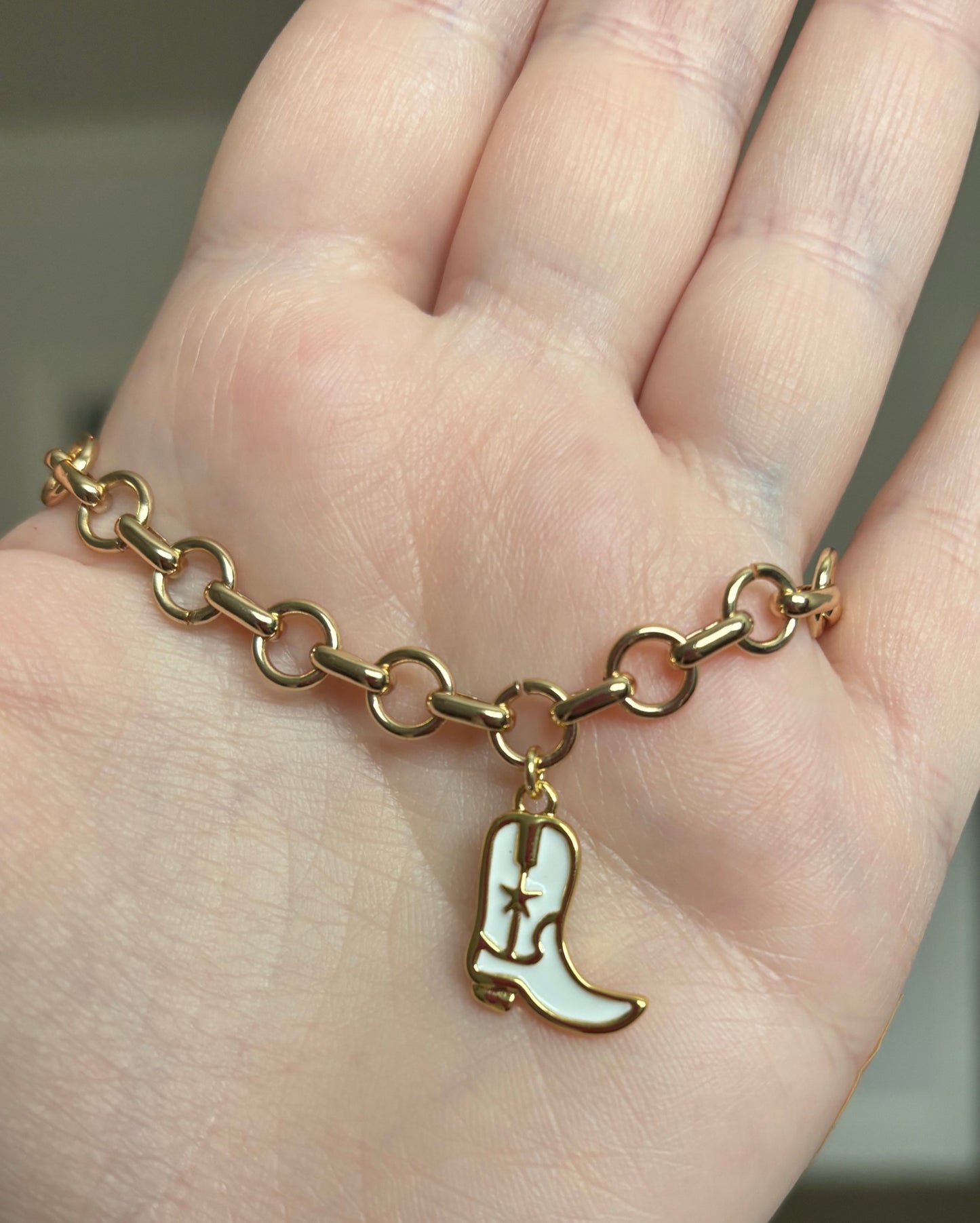 Cowgirl Boot Charm Bracelet