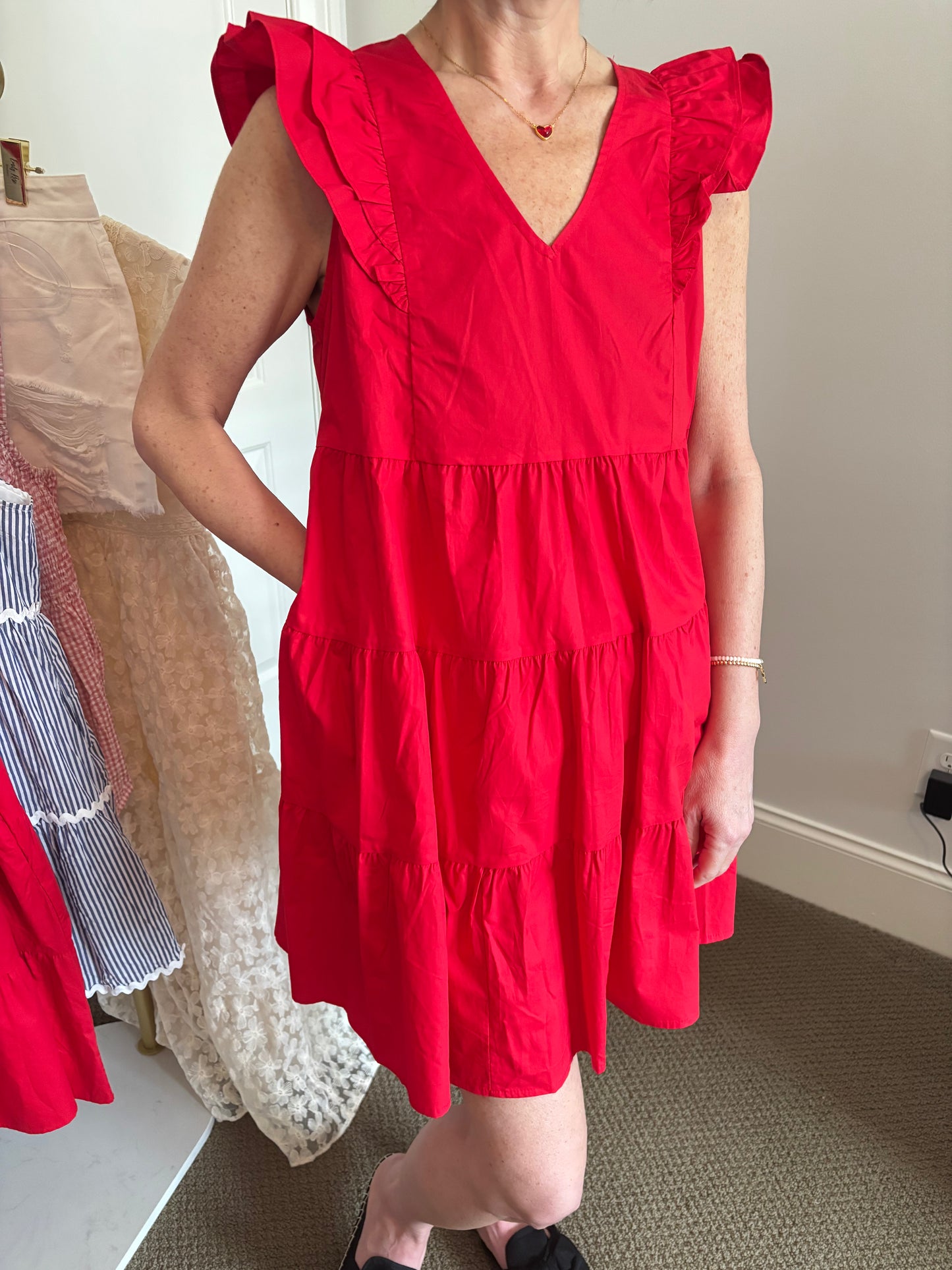 Red Hot Tiered Dress