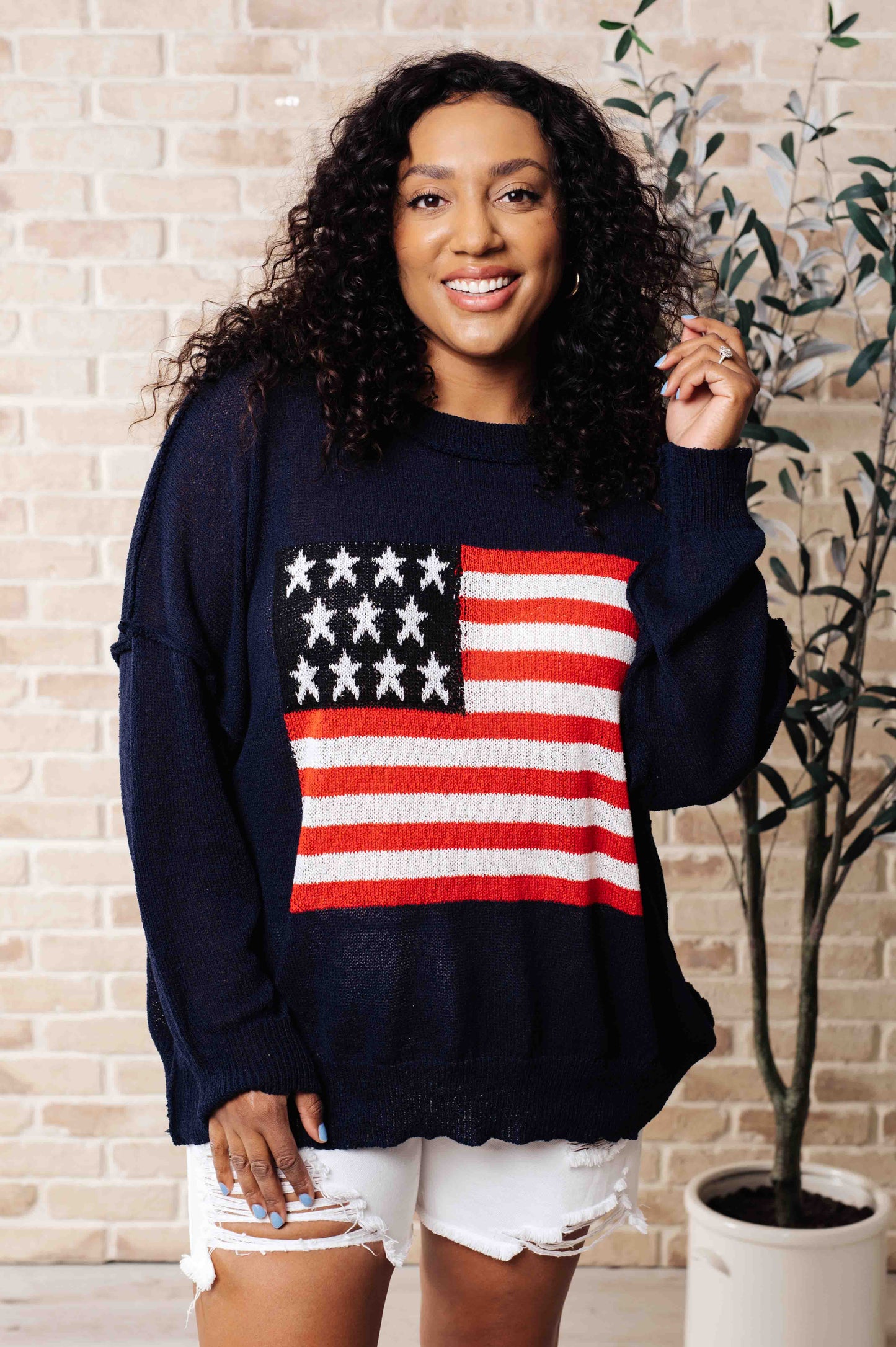 American Flag Pullover