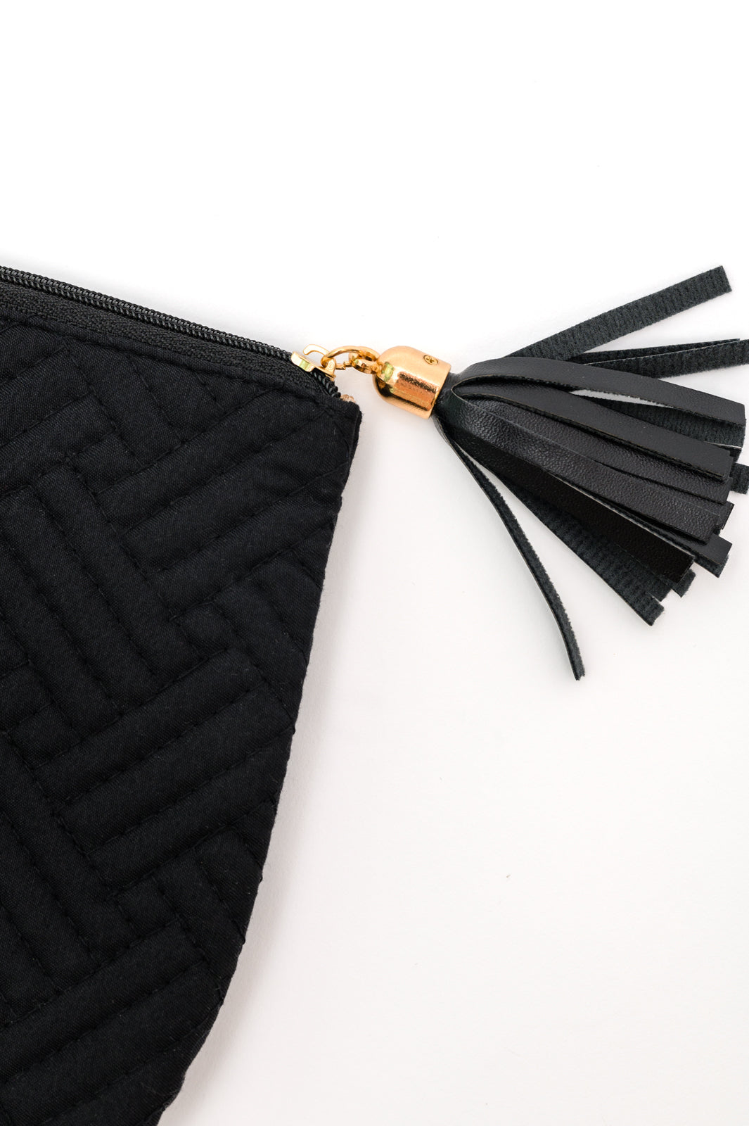 Quilted Zip Pouch in Black