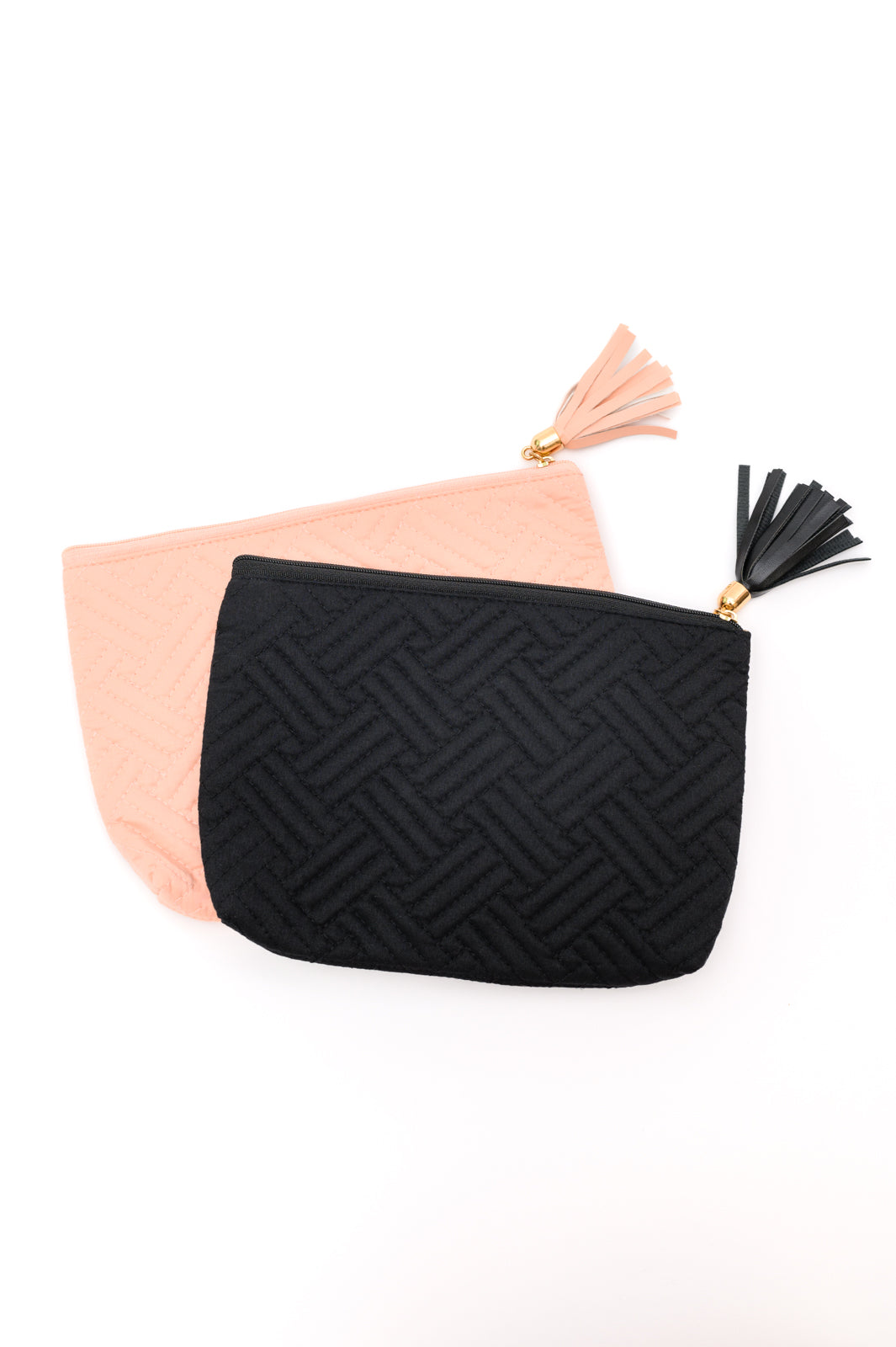 Quilted Zip Pouch in Black