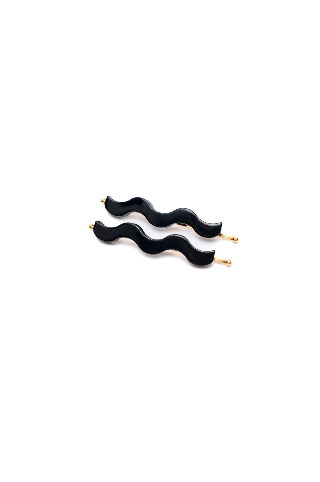 Sleek Waves Hair Clip Set in Black