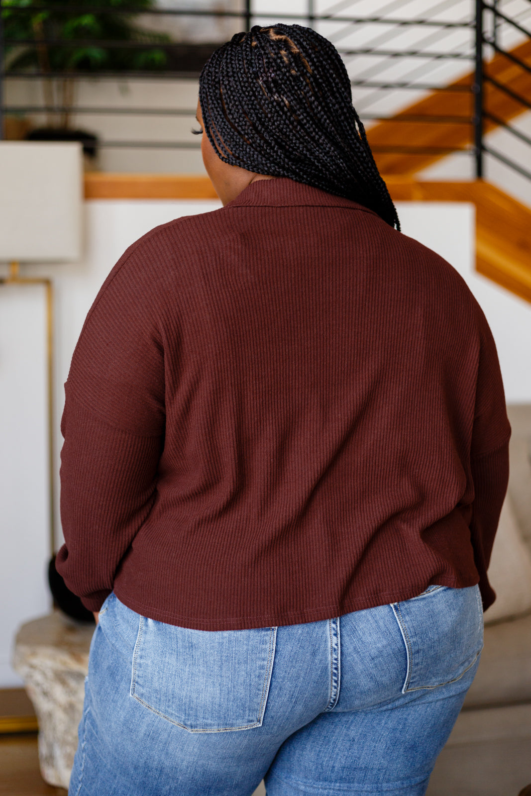 Maroon Cropped Shacket