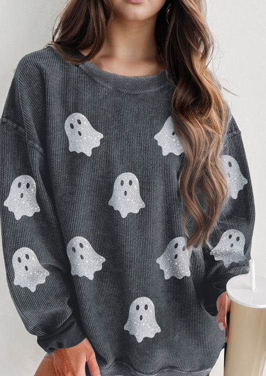 Glitter Ghost Long Sleeve Sweatshirt