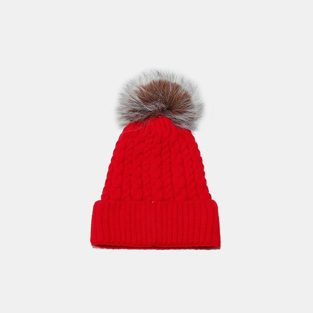 Cable Knit Pom Pom Beanie