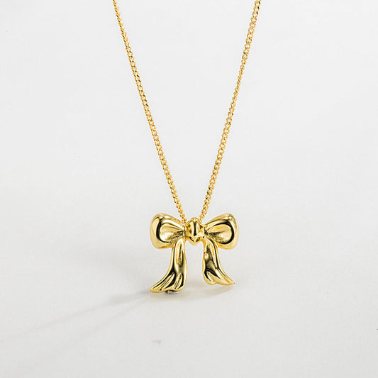 Gold Bow Necklace