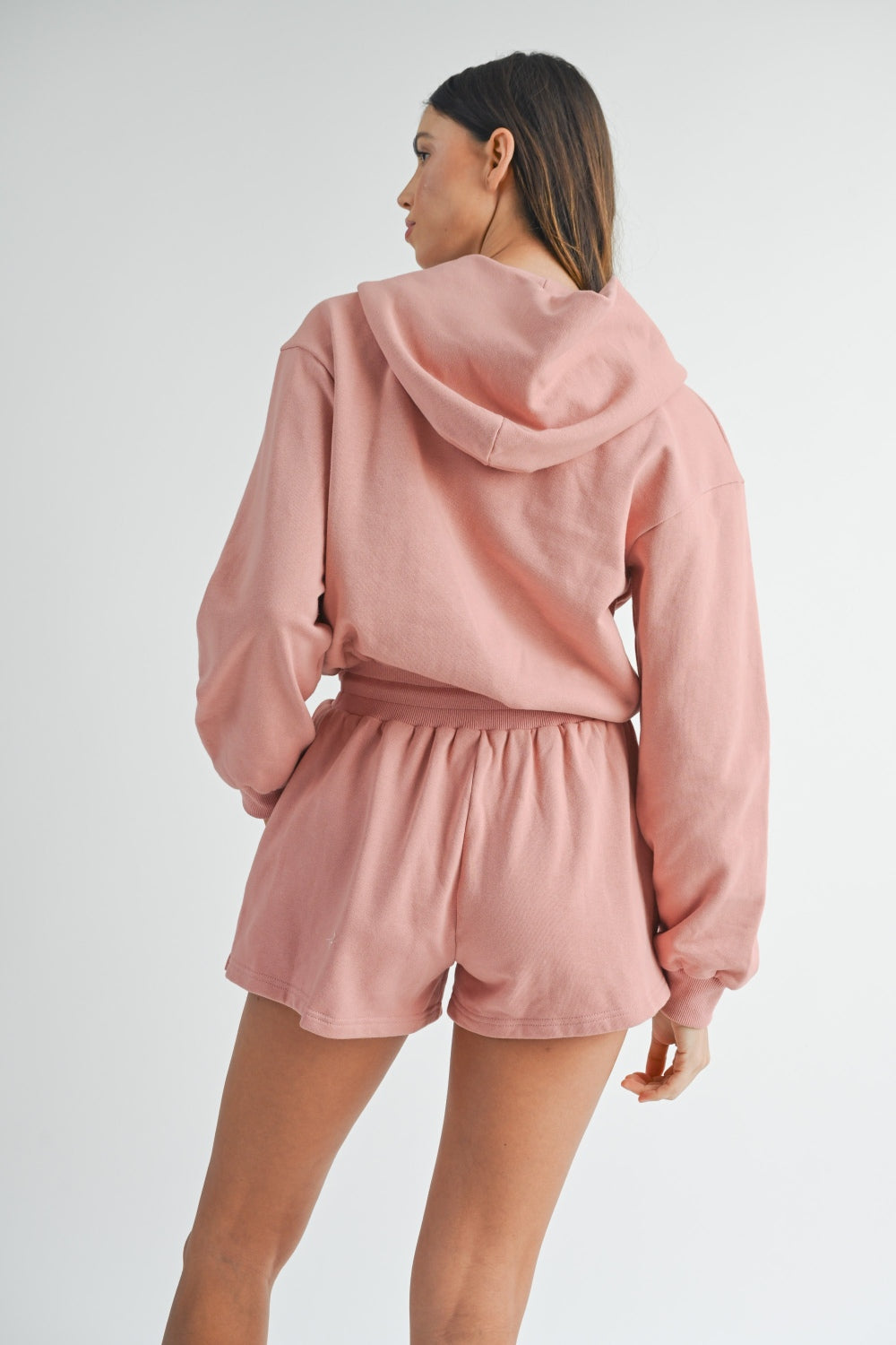 Dusty Rose Hooded Romper