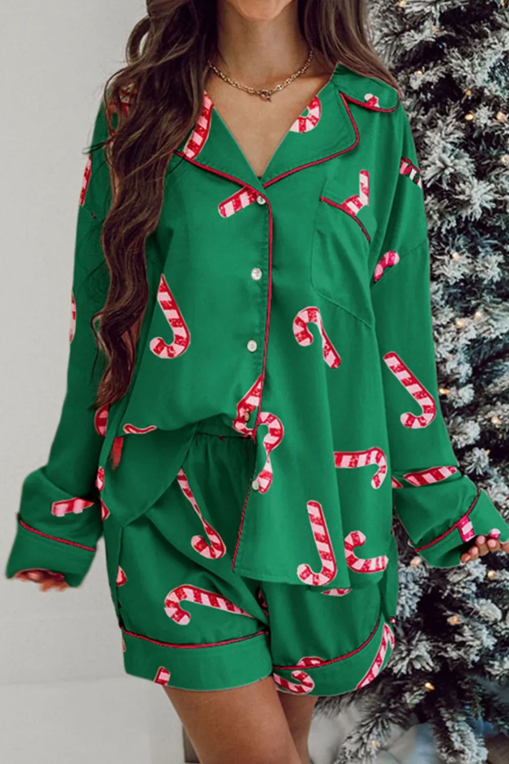 Candy Cane Lane Top and Shorts Lounge Set